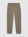 Reiss Taupe Brown Interlock Drawstring Joggers In Brown