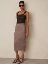 Reiss Taupe Brown Lace Pencil Skirt In Brown