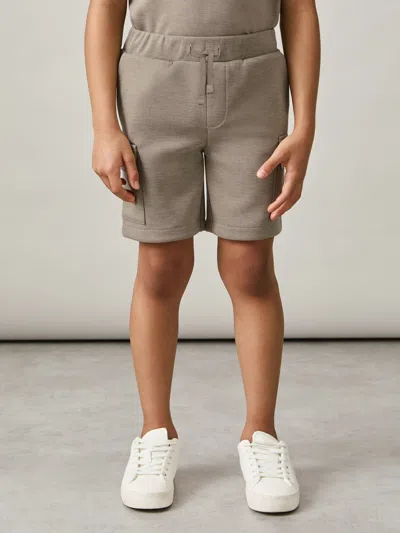Reiss Taupe Brown 3-9 Yrs Interlock-jersey Cargo Shorts
