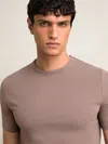 Reiss Taupe Brown Stretch-cotton Crew-neck T-shirt