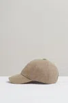 Reiss Taupe Wool Blend Flannel Baseball Cap In Taupe