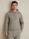 Reiss Fabien Interlock Jersey Drawstring Hoodie