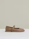 Reiss Taupe Leather Mary-jane Shoes In Brown