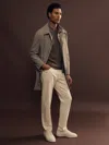 Reiss Taupe Logan Hybrid Removable Funnel Neck Overcoat In Brown