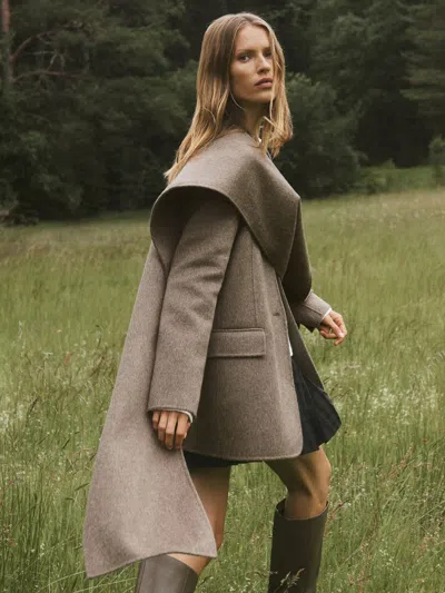 Reiss Taupe Neutral Lori Coat In Blue