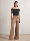 Reiss Petite Sakura Patch Pocket Flare Jeans In Taupe Neutral