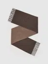 Reiss Taupe Picton Wool And Cashmere Scarf In Brown