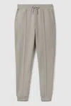 Reiss Premier Interlock Regular Fit Track Pants In Taupe