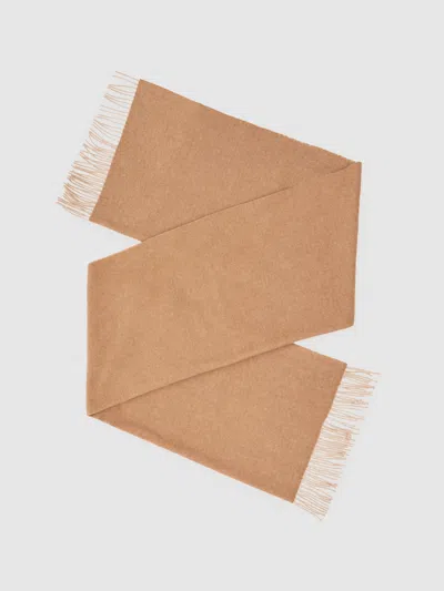 Reiss Taupe Wool-cashmere Scarf In Brown