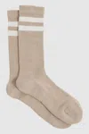 Reiss Taupe/ecru Cotton-blend Double-stripe Socks