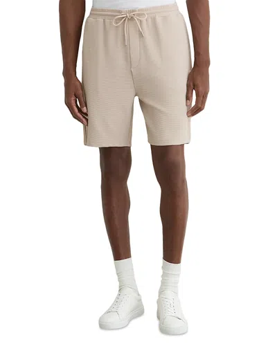 Reiss Tavolla Textured Drawstring Shorts In Gray