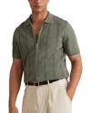 Reiss Tay Pointelle Shirt In Green