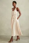 Reiss Cream Modal Blend Parachute Midi Dress In Cream