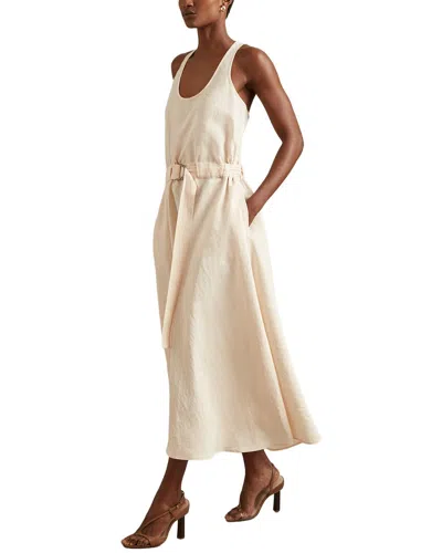 Reiss Tayah Ruched Waist Maxi Dress In White