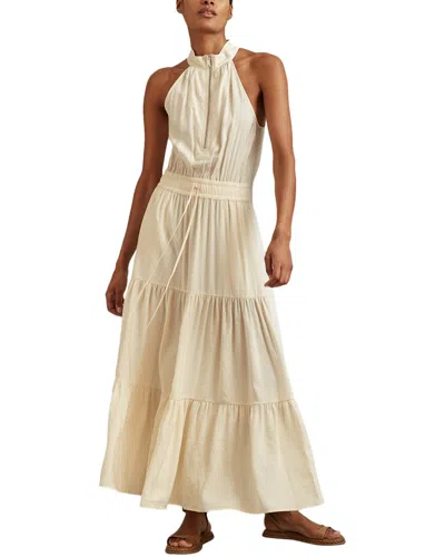 REISS REISS TAYLOR HALTER ZIP FRONT MIDI DRESS