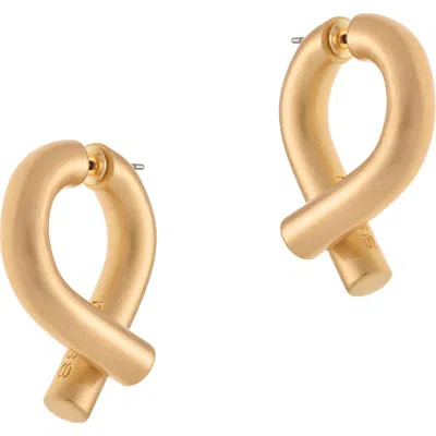 Reiss Taylor Tubular Metal Twist Front/back Earrings In Gold