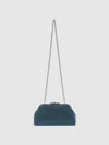 Reiss Teal Embellished Clutch Bag In Blue