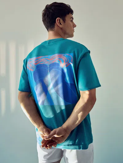 Reiss Teal Green | Tom Daley Graphic-print T-shirt