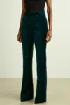 Reiss Teal Parisa Velvet Flared Suit Trousers