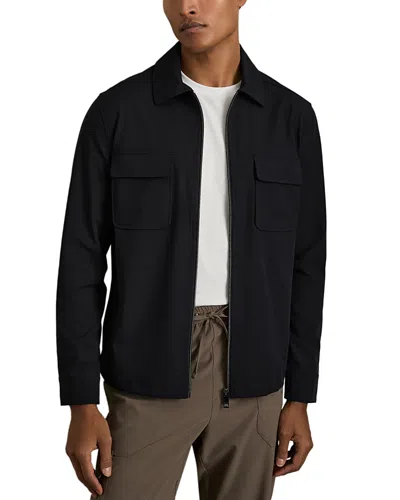 Reiss Technical Zip Front Overshirt In Navy