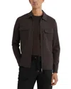 Reiss Chocolate Brown Technical Zip-through Overshirt In Black