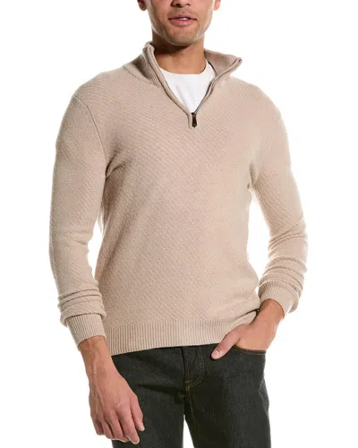 Reiss Tempo Wool-blend 1/2-zip Sweater In Neutral