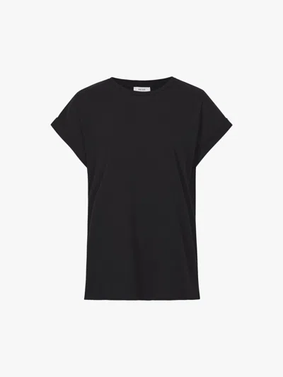 Reiss Tereza Cotton-jersey Crew Neck T-shirt In Black