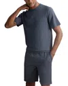 Reiss Textured Crewneck Tee In Blue