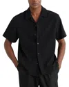 Reiss Textured Cuban Shirt In Black