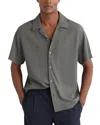 Reiss Textured Cuban Shirt In Green