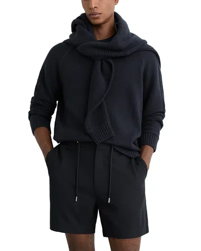 Reiss Mens Black Barber Drawstring-waist Regular-fit Stretch-jersey Shorts Xs