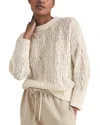Reiss Textured Knit Crewneck Sweater In Ivory