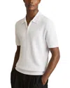 Reiss Berkley Slim Fit Quarter Zip Knit Polo Shirt In White