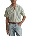 Reiss Trig Textured Stripe Camp Shirt In Green