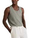 Reiss Sage Green Textured Crew Neck Ribbed Vest