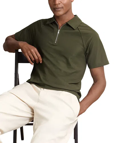 REISS TEXTURED ZIP POLO SHIRT