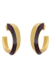 Reiss Thalia Twist Enamel Hoop Earrings In Gold