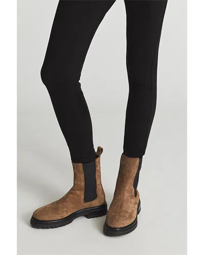 Reiss Thea Leather Boot In Brown