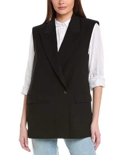 Reiss Thea Long Line Waistcoat In Black