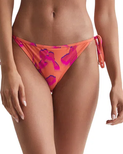 Reiss Thia Print Tie Side Bottom In Orange