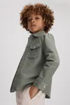 Reiss Thomas - Pistachio Brushed Cotton Patch Pocket Overshirt, Uk 12-13 Yrs