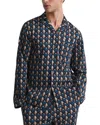 Reiss Multi Cotton Printed Cuban Collar Pyjama Top In Multi