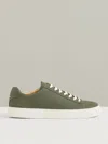 Reiss Thyme Green Finley Leather Low-top Trainers In Green