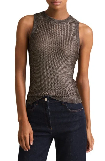 REISS REISS TIA CHEVRON STITCH METALLIC TANK