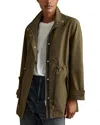 Reiss Khaki Tia Removable Hooded Insert Drawstring Raincoat In Khaki