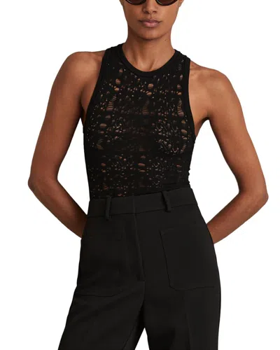 Reiss Tia Lace Bodysuit In Black