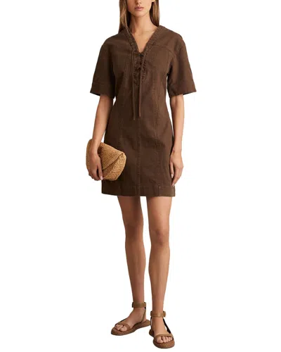 Reiss Tia Lace Up Shift Dress In Brown