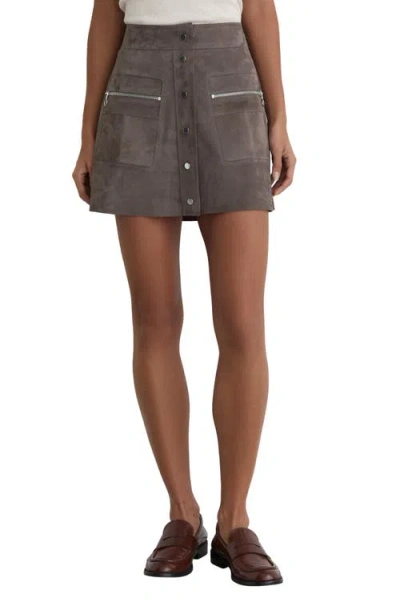 Reiss Tia Suede Miniskirt In Brown