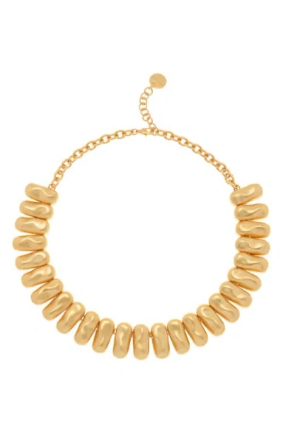 Reiss Tia Tumbled Metal Collar Necklace In Gold