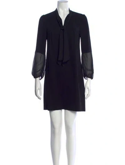 Pre-owned Reiss Tie Neck Mini Dress In Multi